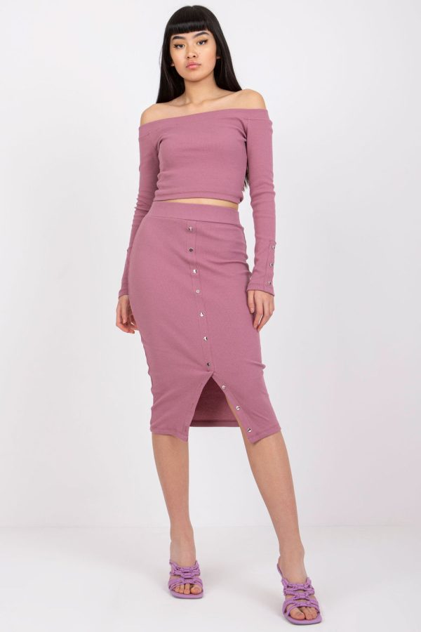 Pink Set in Skirts with Cotton and Spandex