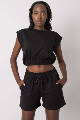 1087070 Black Set in Pants, Trousers, Shorts with Cotton, Spandex and Polyester