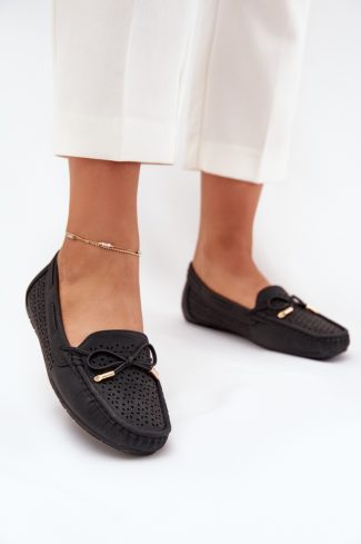 Black Mocassin in Moccasins, Loafers with Fabric, Footbed, Upper Height and Sole Height