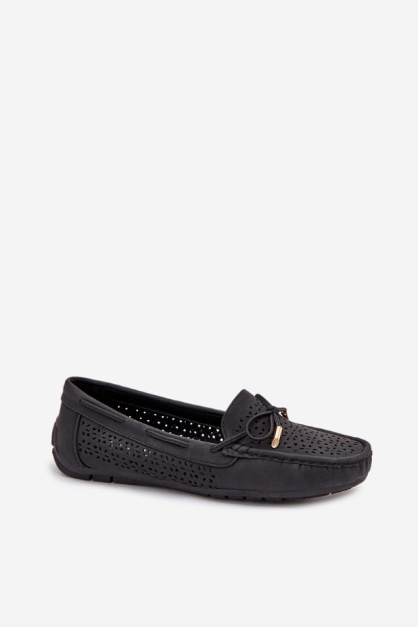 Black Mocassin in Moccasins, Loafers with Fabric, Footbed, Upper Height and Sole Height