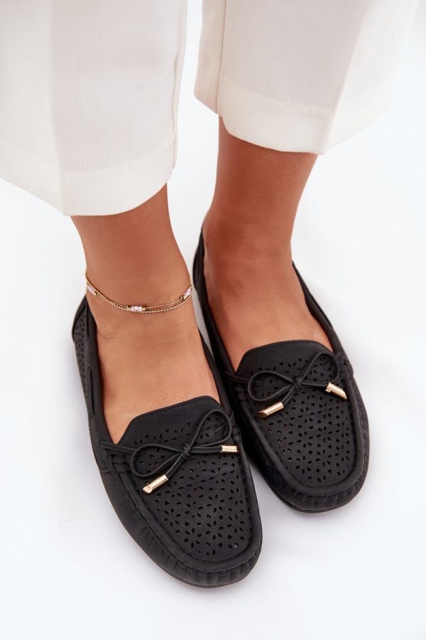 Black Mocassin in Moccasins, Loafers with Fabric, Footbed, Upper Height and Sole Height
