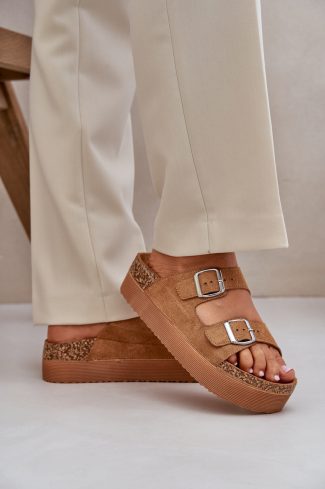Brown Flip-flops in Sandals & Flip-Flops For Women with Fabric, Footbed and Platform Height