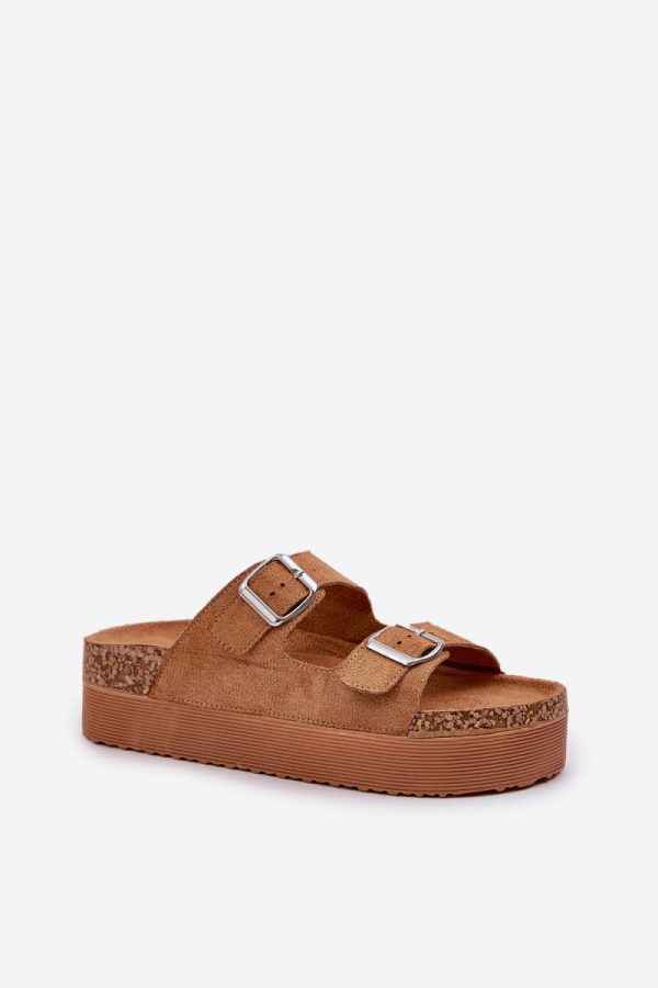 Brown Flip-flops in Sandals & Flip-Flops For Women with Fabric, Footbed and Platform Height