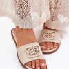 Beige Flip-flops in Sandals & Flip-Flops For Women with Fabric, Footbed and Heel Height