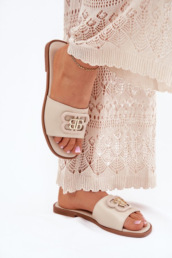 Beige Flip-flops in Sandals & Flip-Flops For Women with Fabric, Footbed and Heel Height