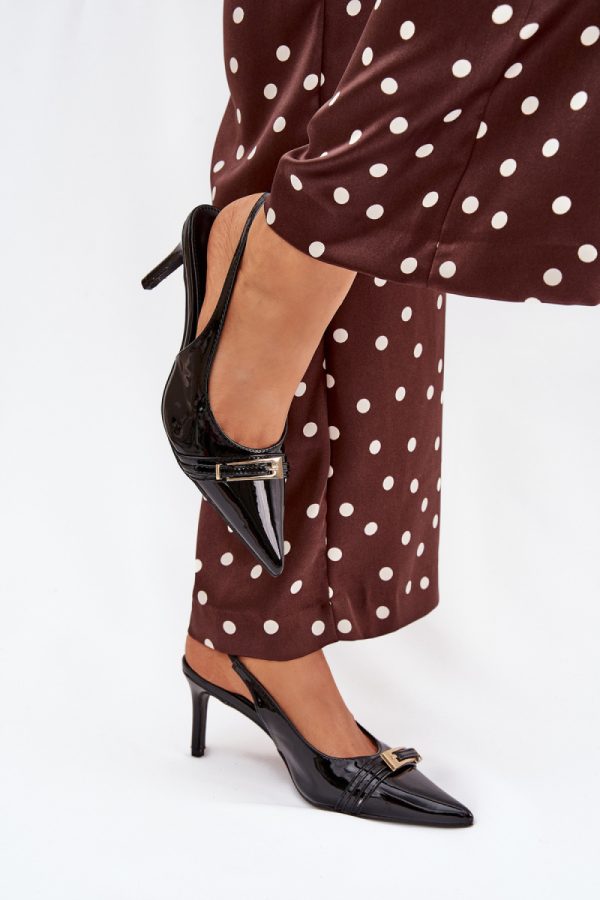 Black High Heels in High Heels with Fabric, Footbed and Heel Height