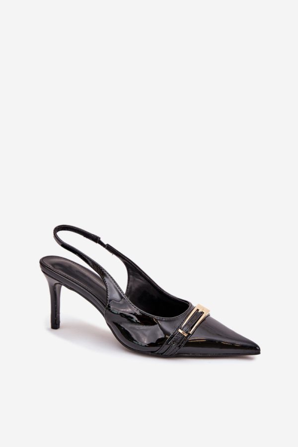Black High Heels in High Heels with Fabric, Footbed and Heel Height