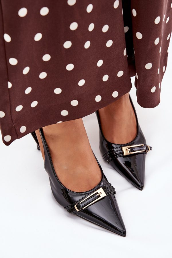 Black High Heels in High Heels with Fabric, Footbed and Heel Height