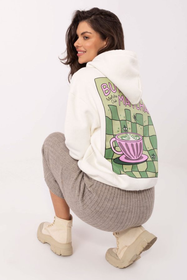White Sweatshirt in Sweatshirts For Women with Cotton and Polyester