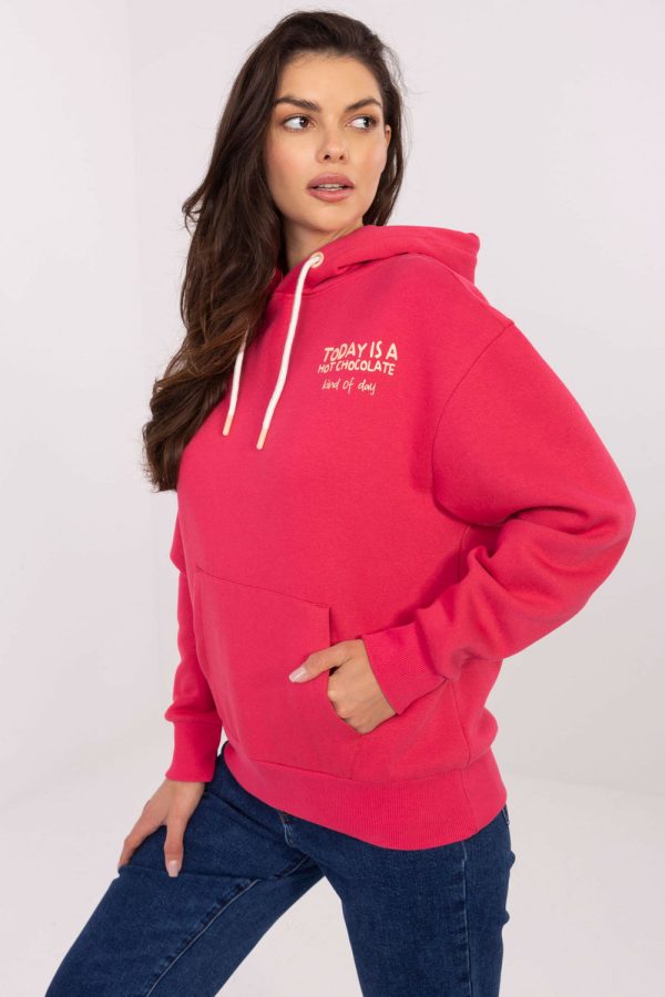 Pink Sweatshirt in Sweatshirts For Women with Cotton and Polyester