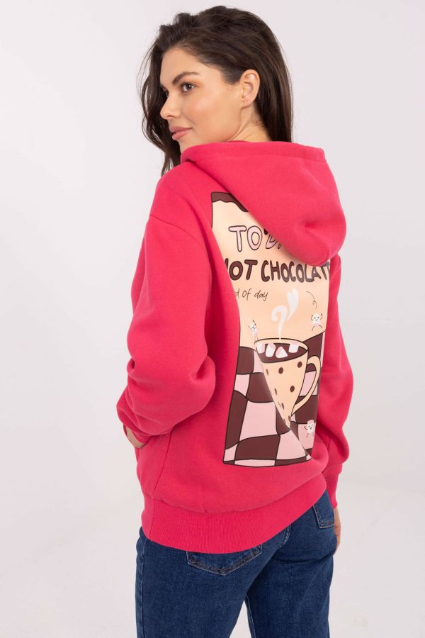 Pink Sweatshirt in Sweatshirts For Women with Cotton and Polyester