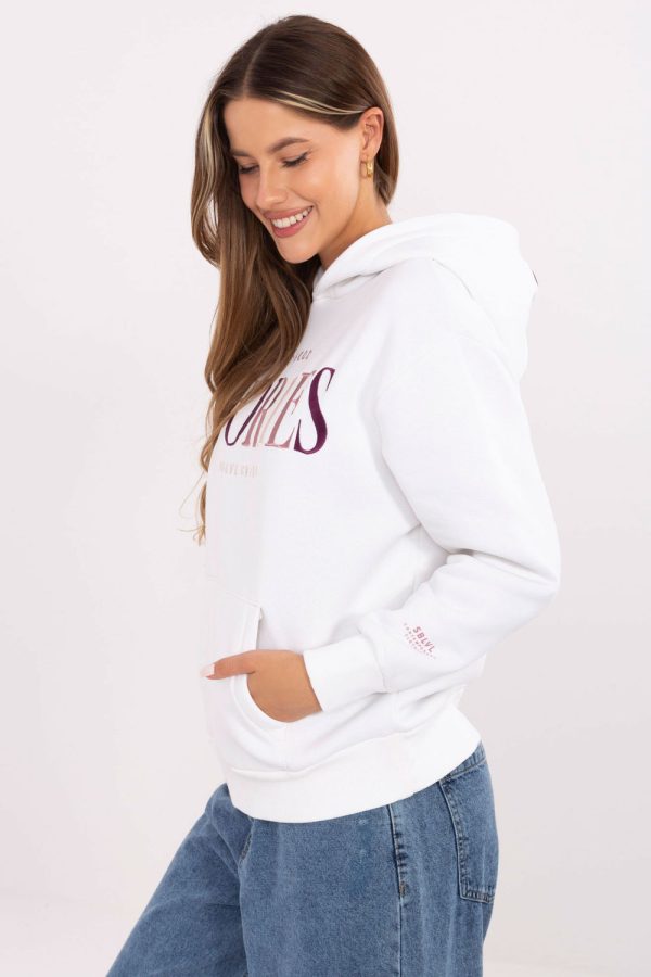 White Sweatshirt in Sweatshirts For Women with Cotton and Polyester