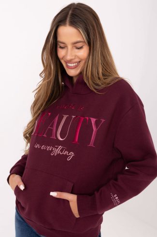 Red Sweatshirt in Sweatshirts For Women with Cotton and Polyester