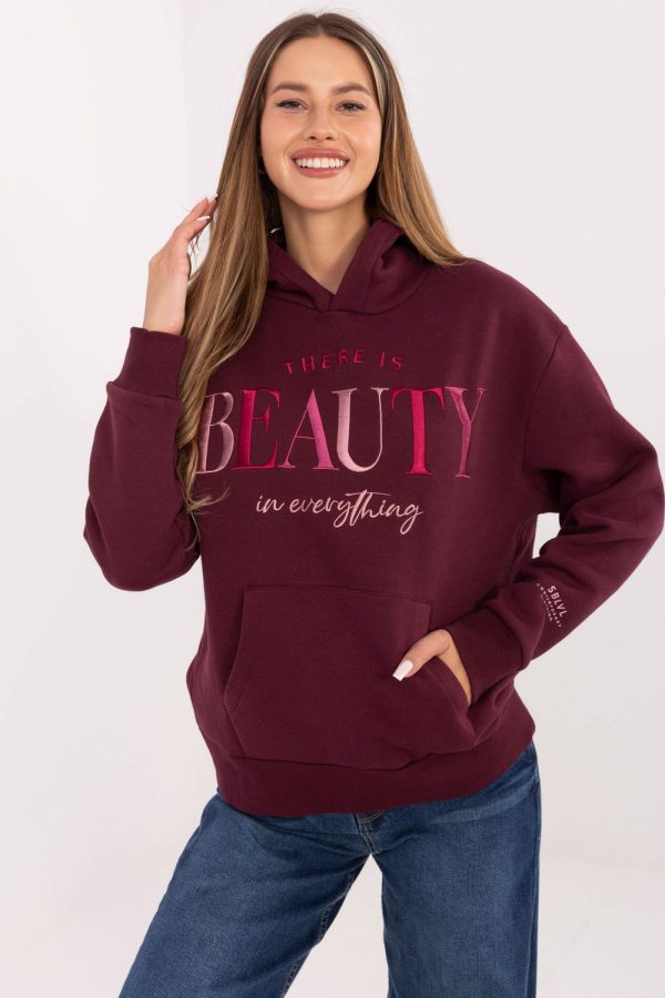 Red Sweatshirt in Sweatshirts For Women with Cotton and Polyester