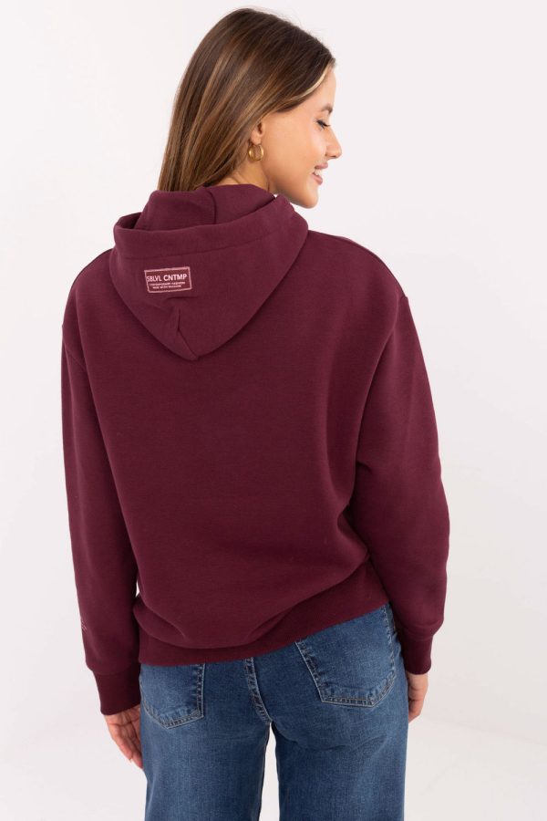 Red Sweatshirt in Sweatshirts For Women with Cotton and Polyester