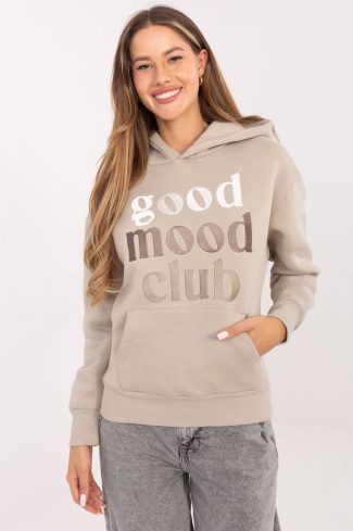 Beige Sweatshirt in Sweatshirts For Women with Cotton and Polyester