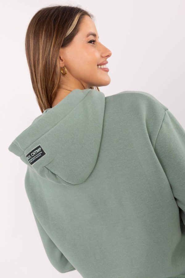 Green Sweatshirt in Sweatshirts For Women with Cotton and Polyester