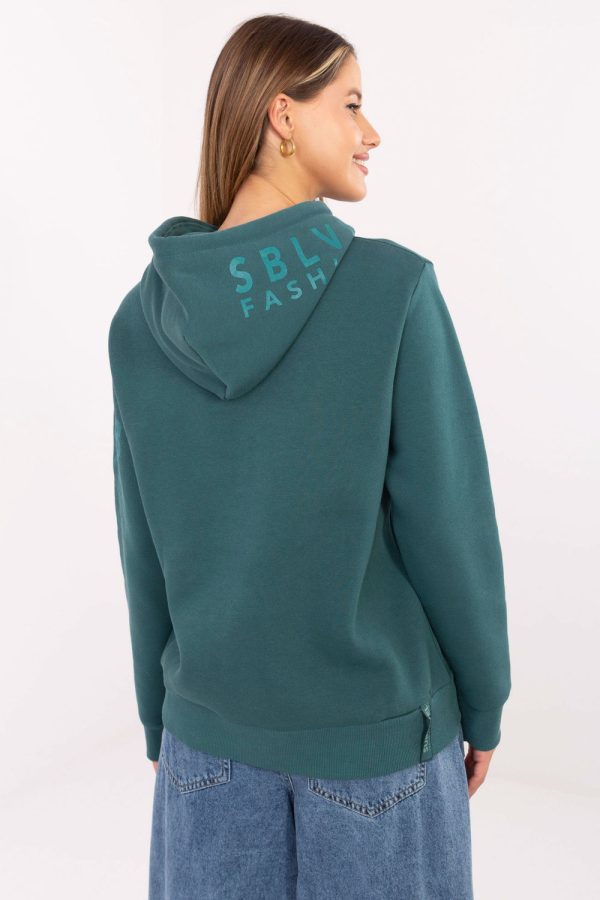 Green Sweatshirt in Sweatshirts For Women with Cotton and Polyester