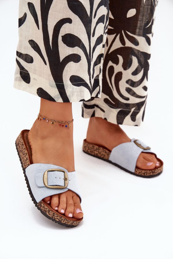 Blue Flip-flops in Sandals & Flip-Flops For Women with Fabric, Footbed and Platform Height