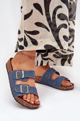Blue Flip-flops in Sandals & Flip-Flops For Women with Fabric, Footbed and Platform Height