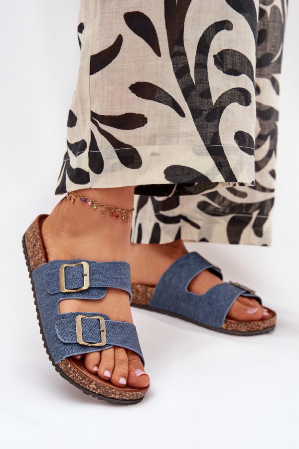 Blue Flip-flops in Sandals & Flip-Flops For Women with Fabric, Footbed and Platform Height