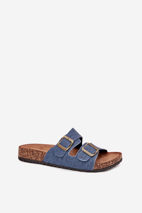 Blue Flip-flops in Sandals & Flip-Flops For Women with Fabric, Footbed and Platform Height