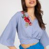 1087903 Navy Blue Blouse in Women`s Blouses, Tunics with Cotton and Polyester