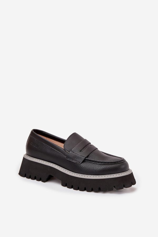 Black Mocassin in Moccasins, Loafers with Fabric, Footbed, Upper Height, Heel Height and Platform Height