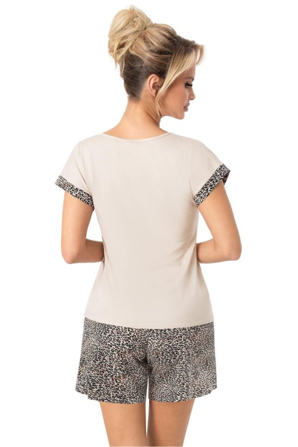 Beige Pyjama in Women`s Pyjamas, Sleepwear Sets with Spandex and Viscose