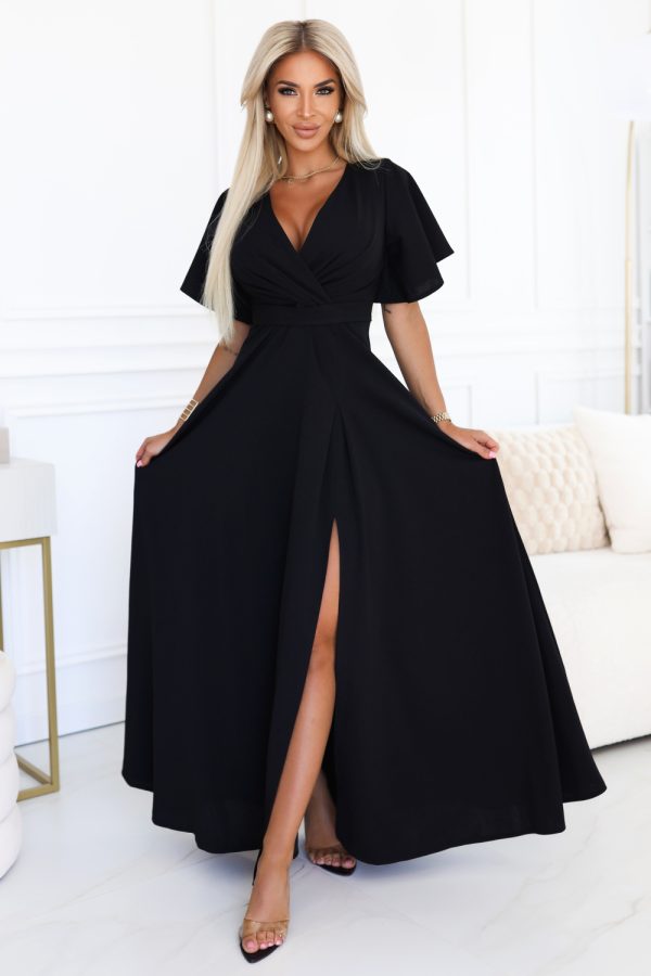 Black Long Dress in Evening Dresses with Cotton and Polyester