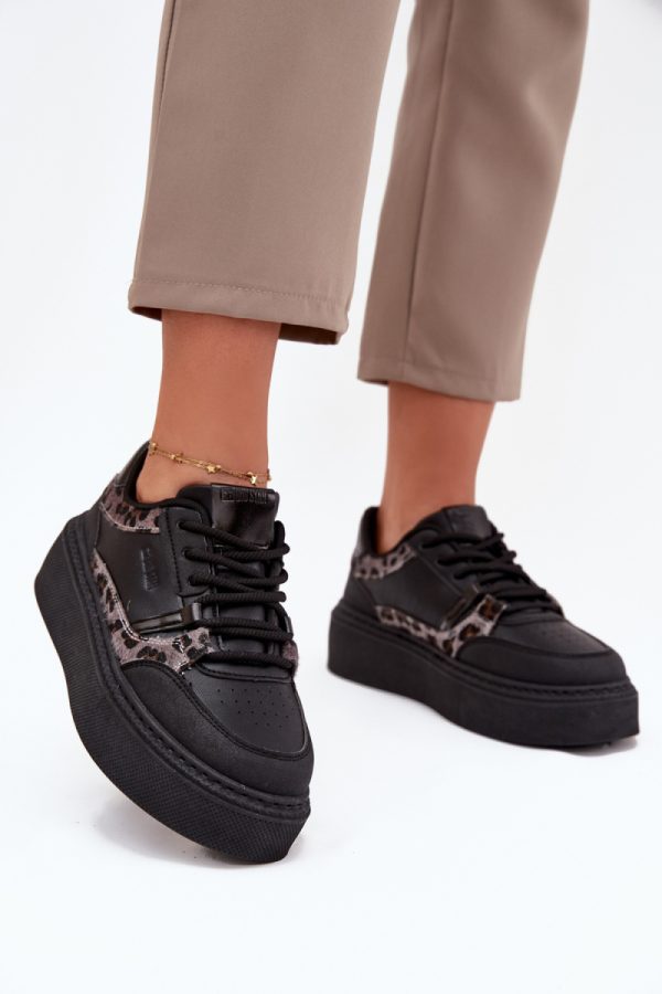 black Platform sneakers model 216463 Step in style
