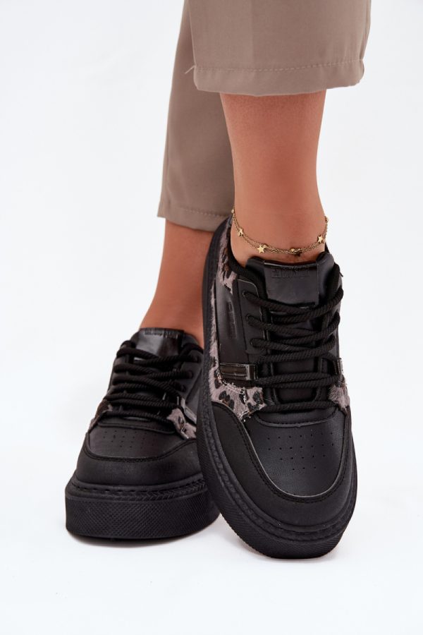 black Platform sneakers model 216463 Step in style