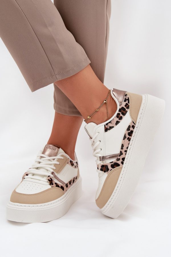 white Platform sneakers model 216469 Step in style