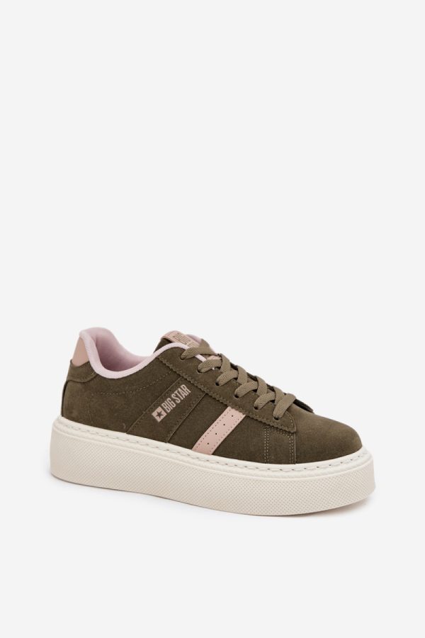 Green Platform Sneakers in Women`s Athletic Shoes, Trainers, Sneakers with Fabric, Footbed, Upper Height and Platform Height
