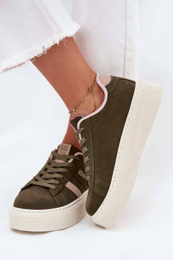 Green Platform Sneakers in Women`s Athletic Shoes, Trainers, Sneakers with Fabric, Footbed, Upper Height and Platform Height