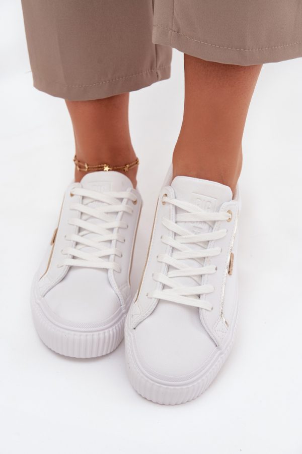 White Platform Sneakers in Women`s Athletic Shoes, Trainers, Sneakers with Fabric, Footbed, Upper Height and Platform Height