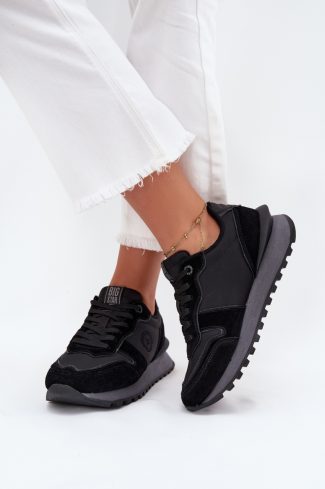 Black Platform Sneakers in Women`s Athletic Shoes, Trainers, Sneakers with Fabric, Footbed, Upper Height and Platform Height