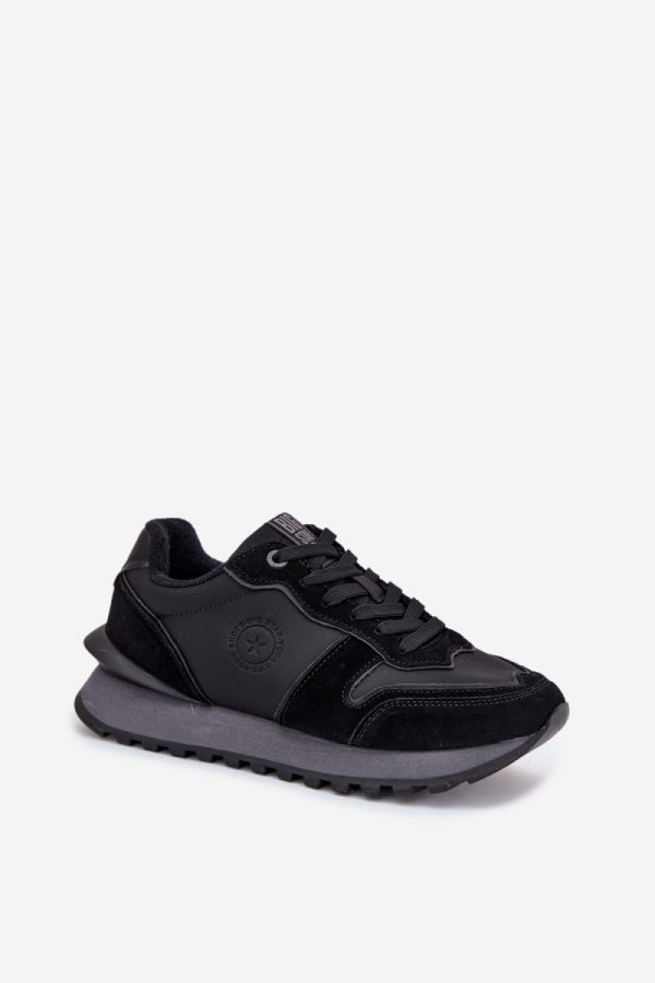 Black Platform Sneakers in Women`s Athletic Shoes, Trainers, Sneakers with Fabric, Footbed, Upper Height and Platform Height