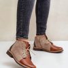 1088827.jpg Brown Half Shoes in Women`s Ankle Boots & Booties with Fabric, Footbed, Upper Height and Heel Height