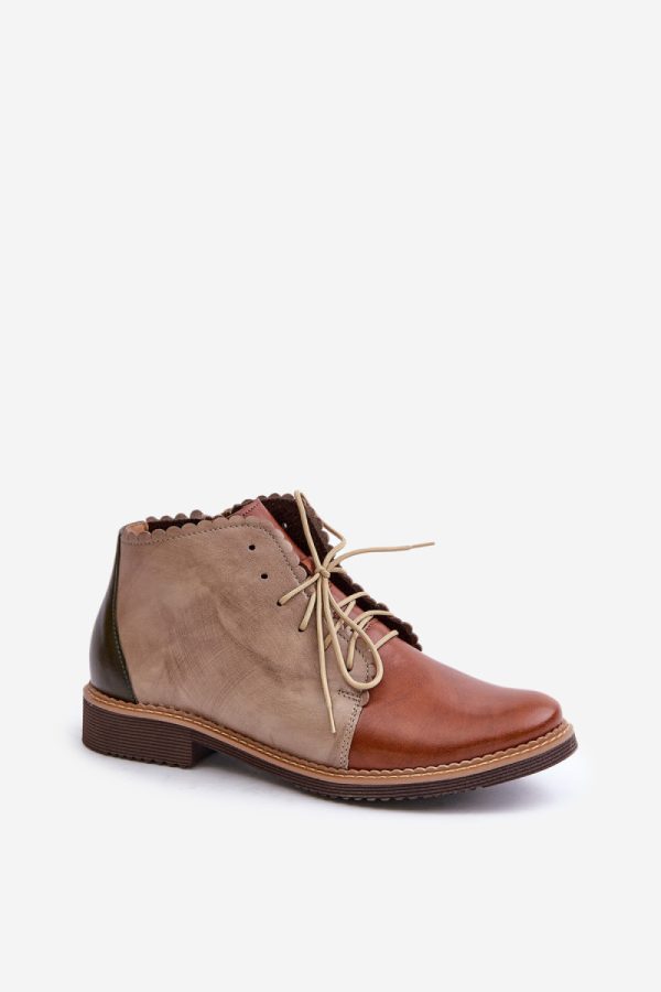 Brown Half Shoes in Women`s Ankle Boots & Booties with Fabric, Footbed, Upper Height and Heel Height