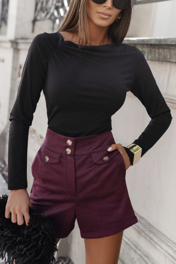 Red Shorts in Shorts For Women, Crop Pants with Spandex and Viscose