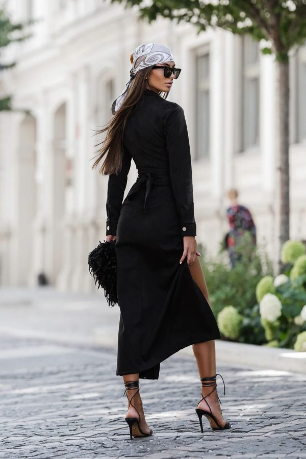 Black Daydress in Day Dresses with Spandex and Viscose