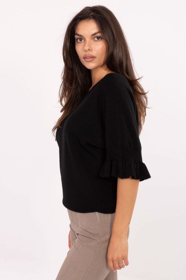 Black Jumper in Sweaters, Pullovers, Jumpers, Turtlenecks, Boleros, Shrugs with Nylon, Polyester and Viscose