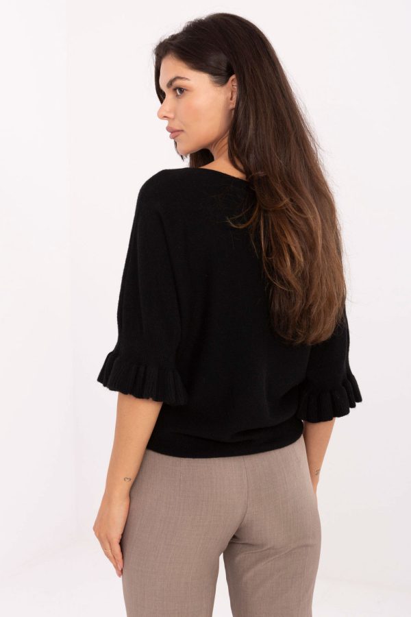 Black Jumper in Sweaters, Pullovers, Jumpers, Turtlenecks, Boleros, Shrugs with Nylon, Polyester and Viscose
