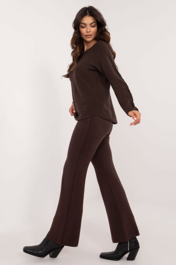 Brown Set in Pants, Trousers, Shorts with Nylon, Polyester and Viscose