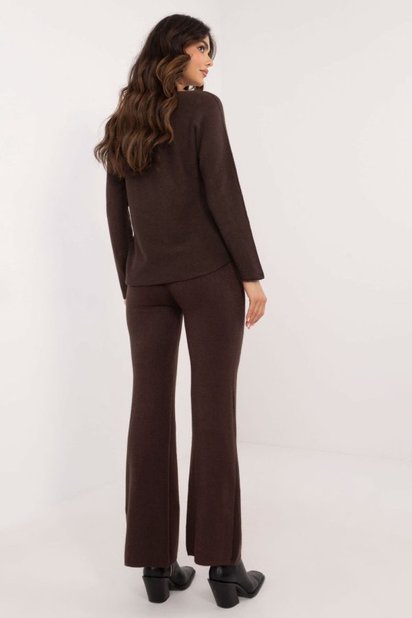 Brown Set in Pants, Trousers, Shorts with Nylon, Polyester and Viscose