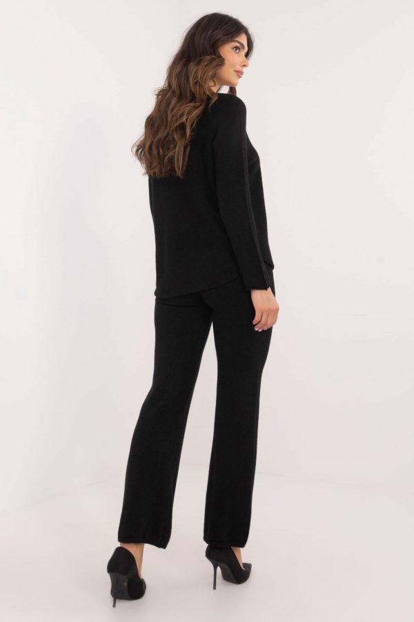 Black Set in Pants, Trousers, Shorts with Nylon, Polyester and Viscose