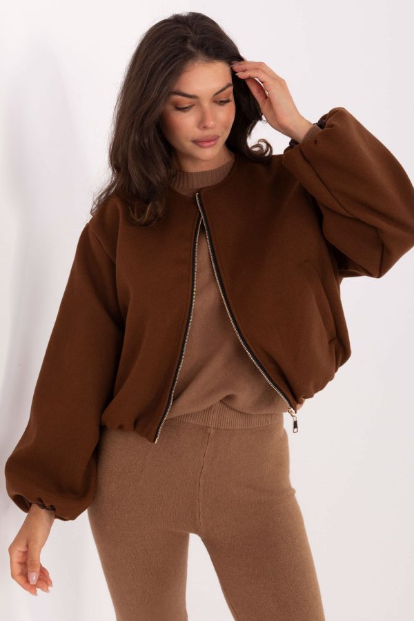 Brown Jacket in Women`s Coats, Jackets with Polyester