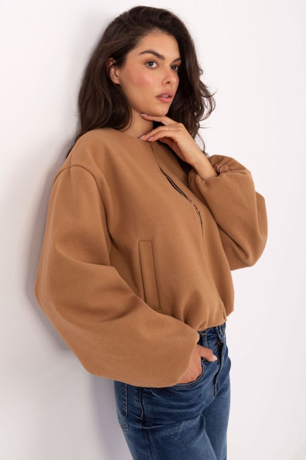 Brown Jacket in Women`s Coats, Jackets with Polyester