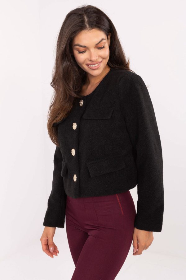Black Jacket in Jackets, Vests For Women with Polyester